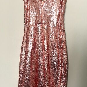 Club L Sparkling Rose Gold Dress